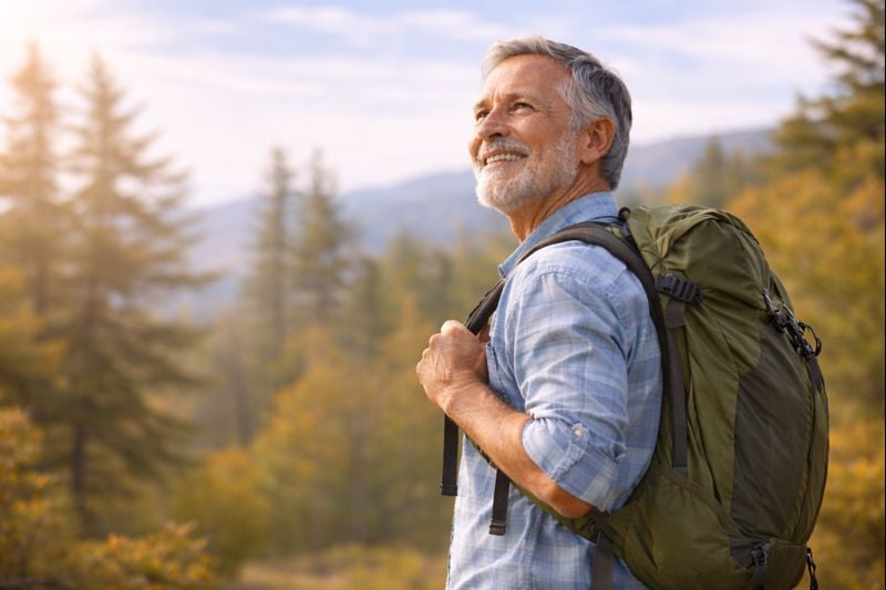 someone hiking or enjoying an outdoor activity