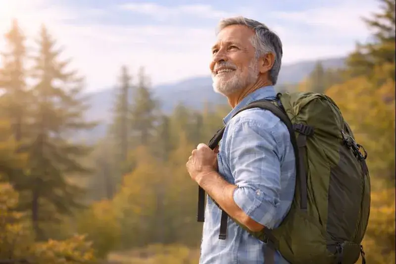 someone hiking or enjoying an outdoor activity