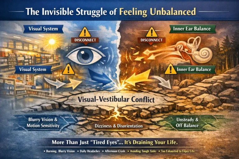Infographic on how vision problems affect balance